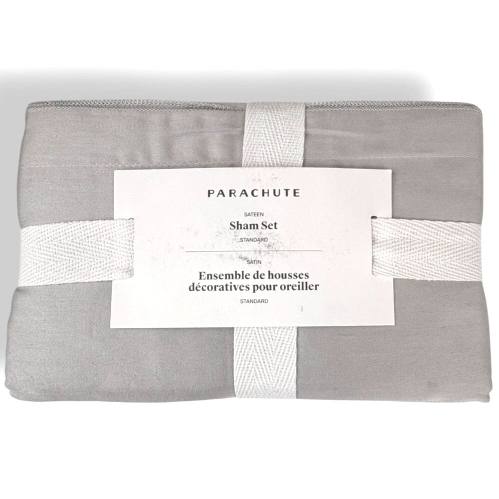 Parachute Egyptian Long Staple Cotton Percale Standard Sham Set Gray NEW